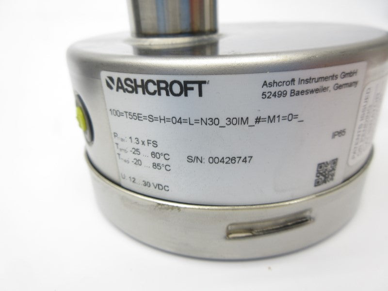 ASHCROFT 100=T55E=S=H=04=L=N30_30IM_#=M1=0 -30-0-30PSI NSNP