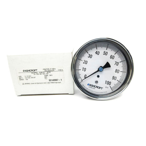ASHCROFT 35-1009-AW-02B-100# 0-100PSI 3-1/2" NSMP