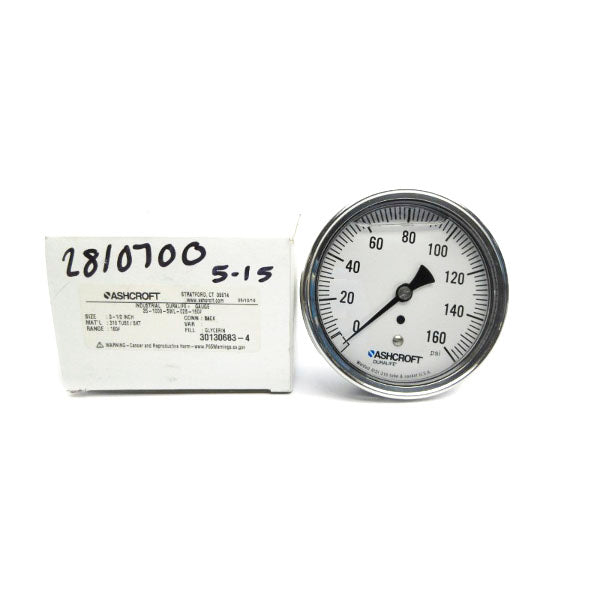 ASHCROFT 35-1009-SWL-02B-160# 0-160PSI 3-1/2" NSMP