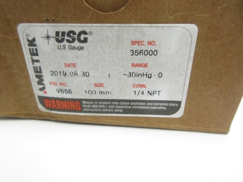 AMETEK 356000 -30INHG 1/4" NSMP