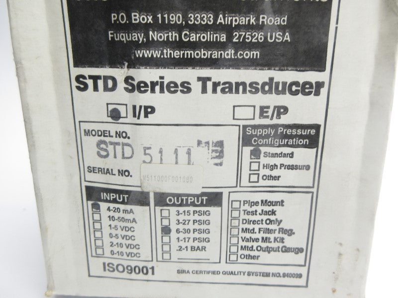 THERMO BRANDT STD5111 6-30PSI NSMP