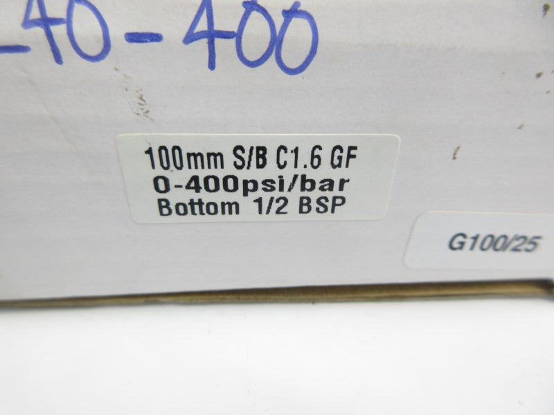 GAUGE S/BC1.6GF 0-400PSI 100MM NSMP