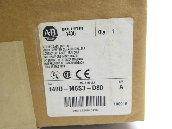 ALLEN BRADLEY 140U-M6S3-D80 SER. A 800A NSMP