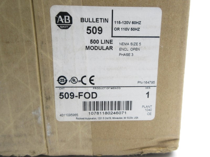 ALLEN BRADLEY 509-FOD SER. 1 110/115-120V 270A NSMP