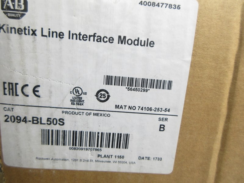 ALLEN BRADLEY 2094-BL50S SER. B 460VAC NSMP