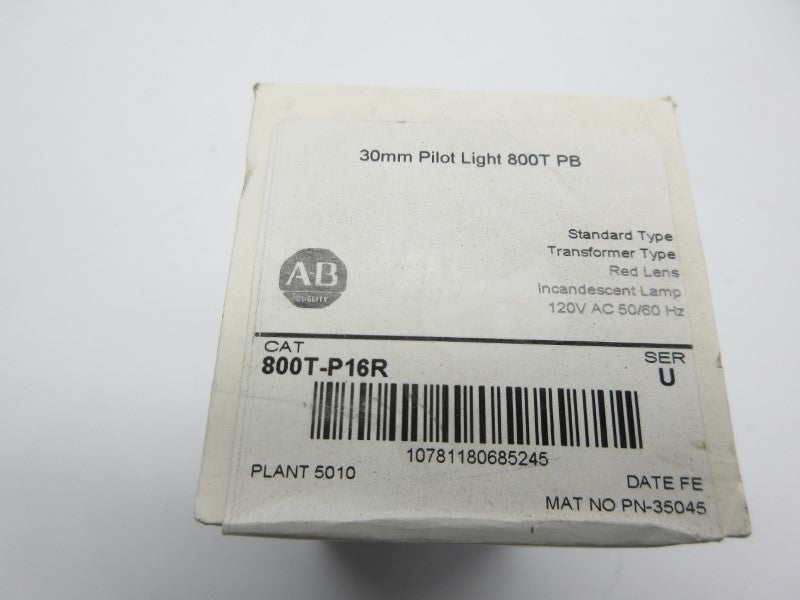 ALLEN BRADLEY 800T-P16R SER. U 120VAC (WH) NSFS