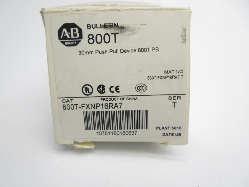 ALLEN BRADLEY 800T-FXNP16RA7 SER. T 120V (WH) NSMP