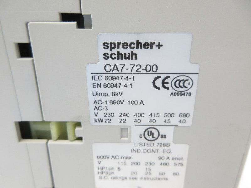 SPRECHER+SCHUH CA7-72-00 110/120V NSNP