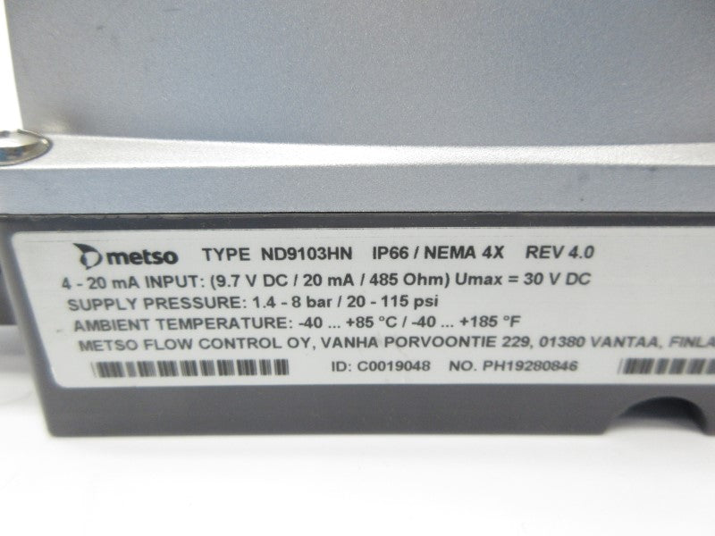 METSO ND9103HN 30VDC 20-115PSI REV. 4.0 NSNP