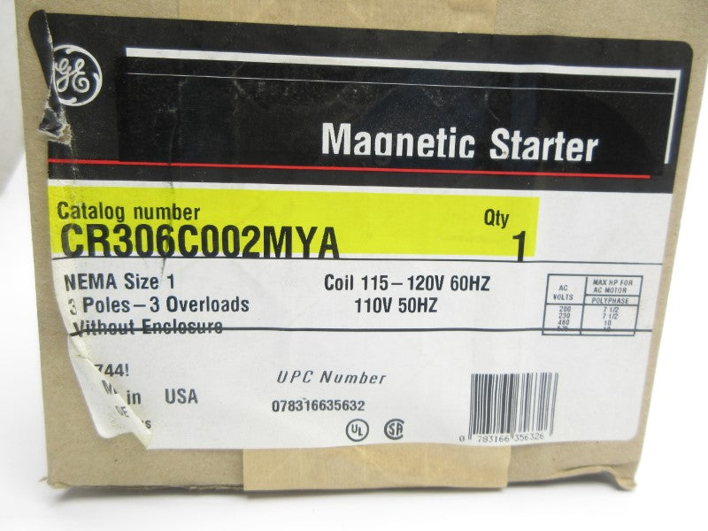 GENERAL ELECTRIC CR306C002MYA 110/115-120V 27A NSMP
