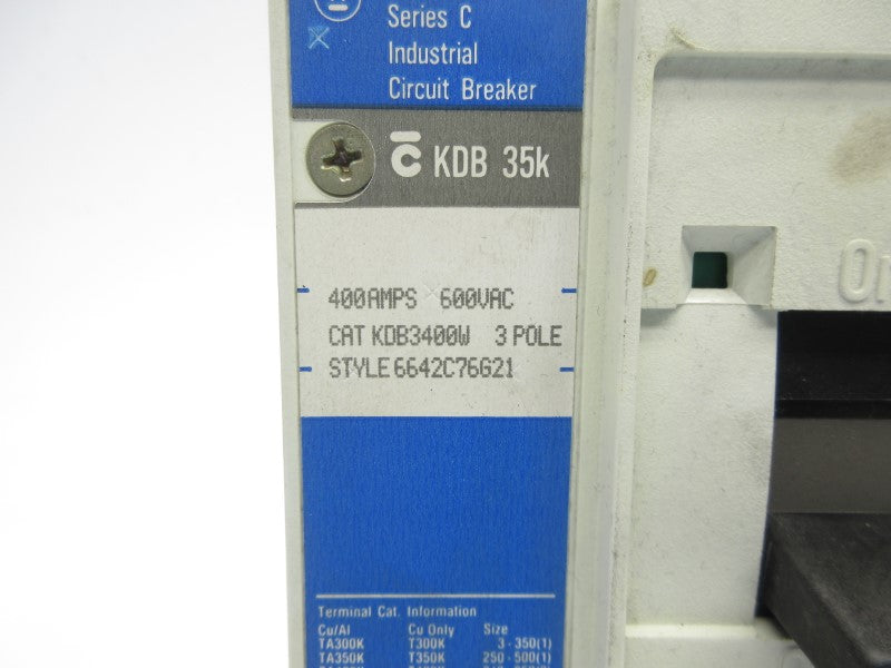 WESTINGHOUSE KDB3400W SER. C 600VAC 400A NSNP