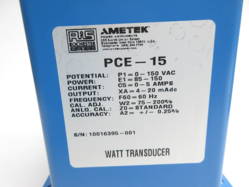 AMETEK PCE-15 0-150VAC 0-5A NSNP