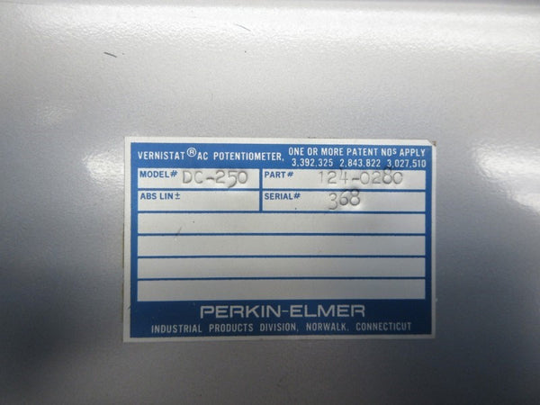 PERKIN ELMER DC-250 124-0280 NSNP