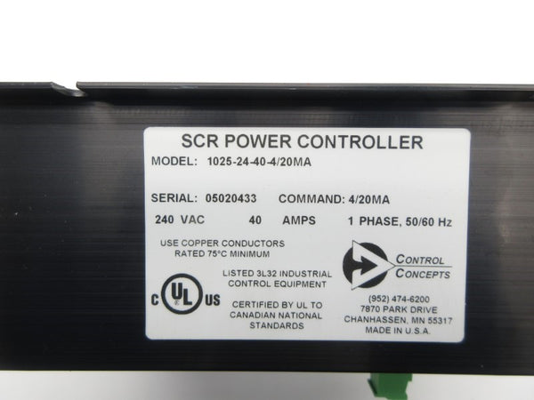 CONTROL CONCEPTS 1025-24-40-4/20MA 240VAC 40A NSNP