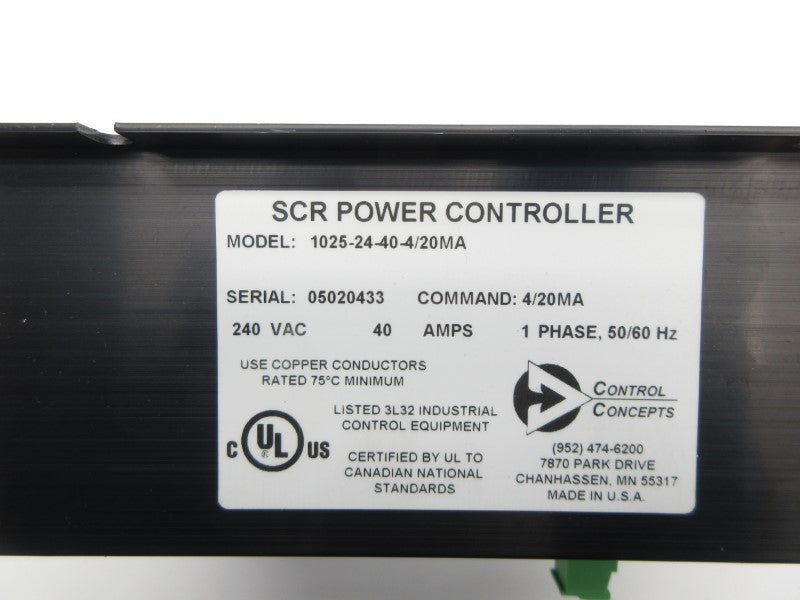 CONTROL CONCEPTS 1025-24-40-4/20MA 240VAC 40A NSNP