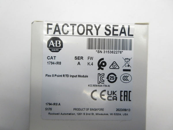 ALLEN BRADLEY 1794-IR8 SER. A F/W K.4 DATE: 2023 NSFS