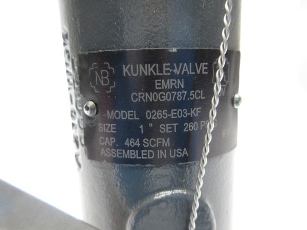 KUNKLE VALVE 0265-E03-KF 260PSI 1" NSNP