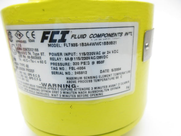 FCI FLT93S-1B3A4WWC1BB0B21 115/220VAC 320PSI NSNP