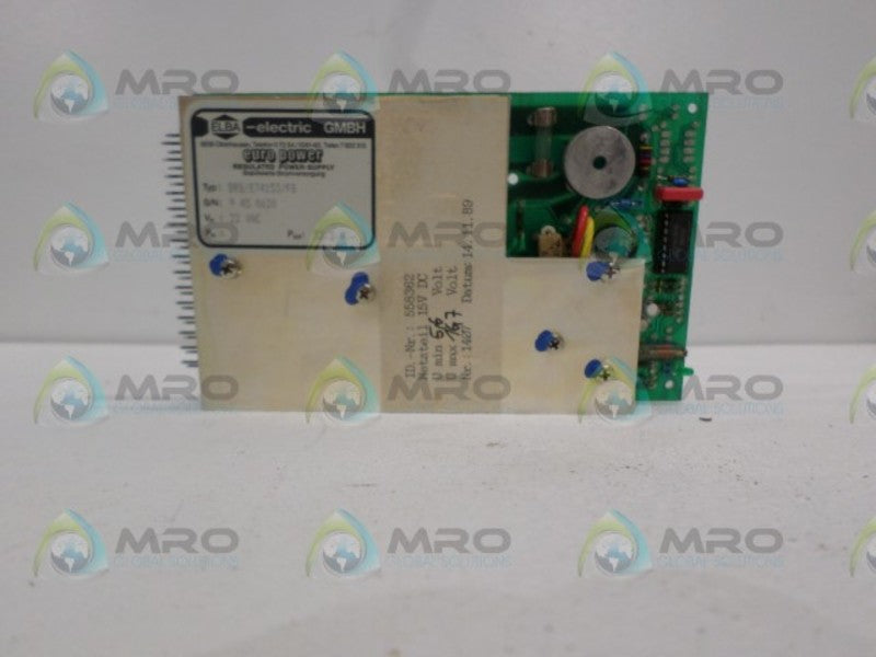 ELBA-ELECTRIC SRS/E74153/FG REGULATED POWER SUPPLY UNMP