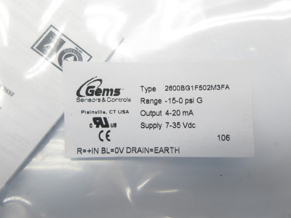 GEMS 2600BG1F502M3FA 7-35VDC NSMP