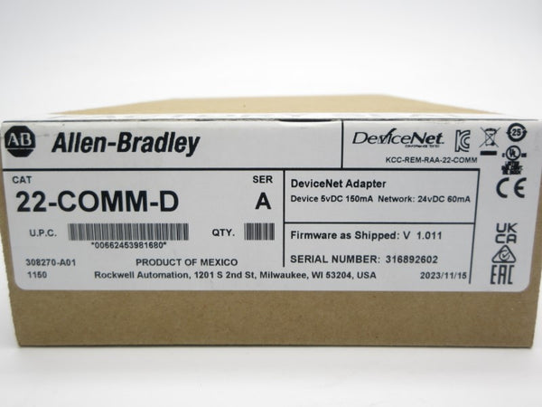 ALLEN BRADLEY 22-COMM-D SER. A F/W V1.011 24VDC NSFS