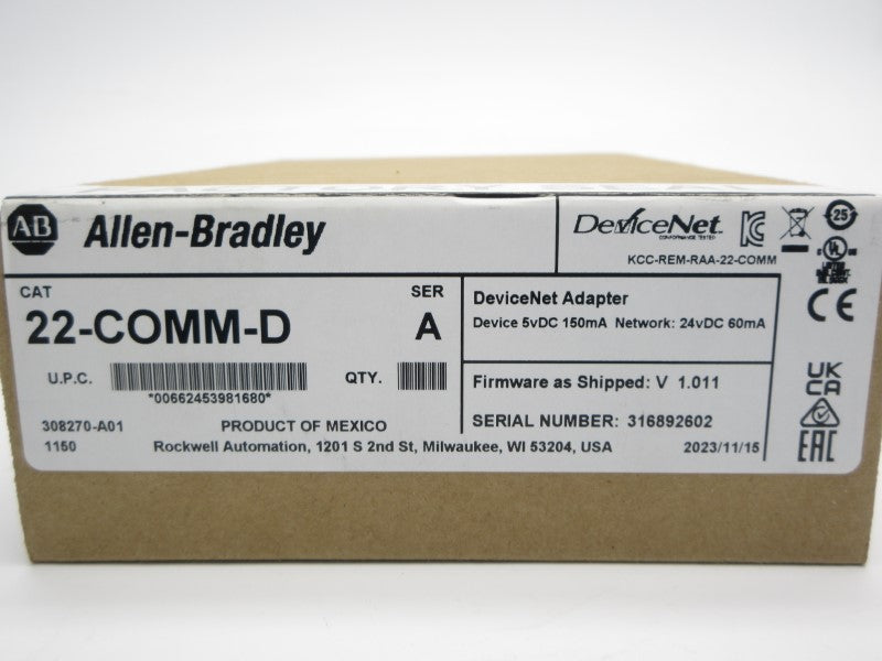 ALLEN BRADLEY 22-COMM-D SER. A F/W V1.011 24VDC NSFS