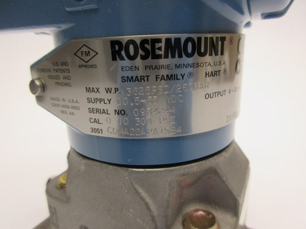 ROSEMOUNT 3051CD4A22A2AI5B4 10.5-55VDC 300PSI NSNP