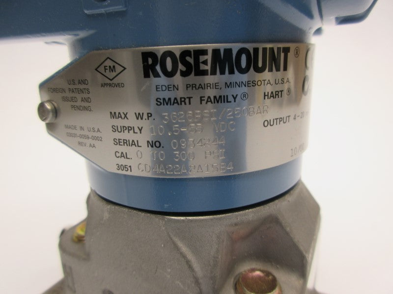 ROSEMOUNT 3051CD4A22A2AI5B4 10.5-55VDC 300PSI NSNP