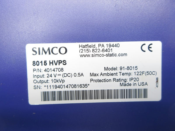 SIMCO 8015HVPS 4014708 24VDC 0.5A NSNP