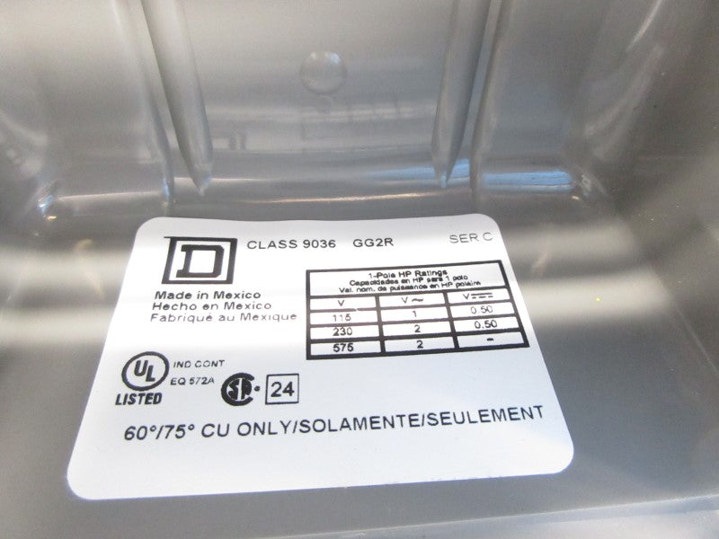 SQUARE D 9036GG2R SER. C 575V UNMP