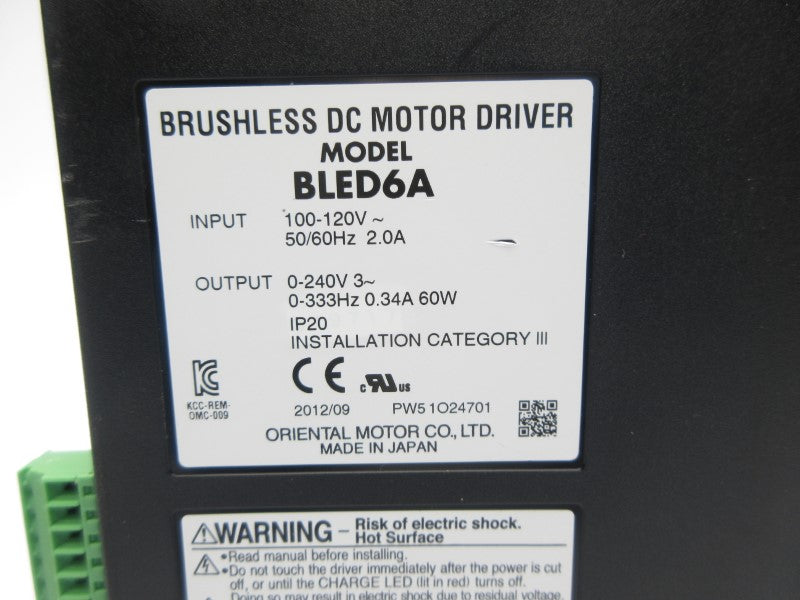 ORIENTAL MOTOR BLED6A 100-120V 2.0A NSNP