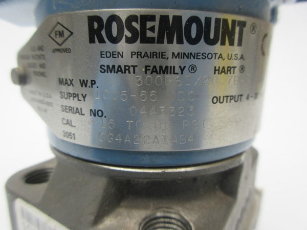 ROSEMOUNT 3051CG4A22A1AB4 10.5-55VDC 300PSI UNMP