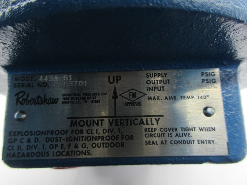ROBERTSHAW 443A-B1 20PSI NSNP