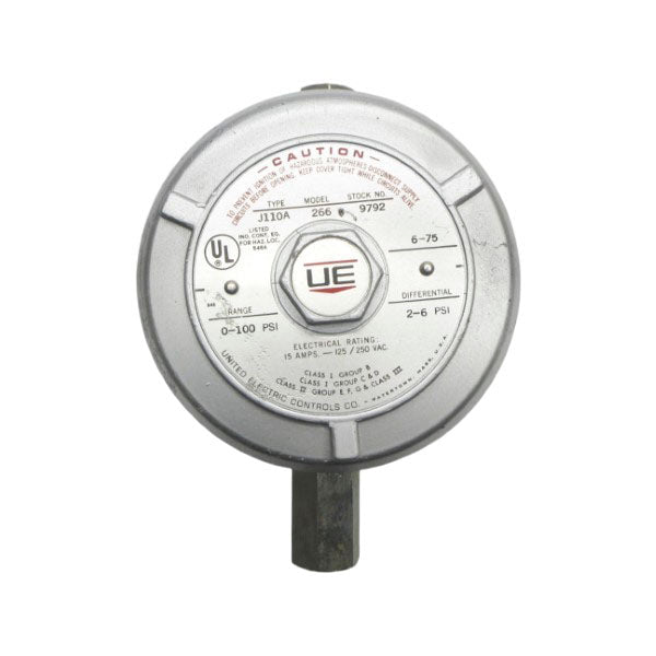 UNITED ELECTRIC J110A-266-9792 125/250VAC 15A 2-6PSI NSNP