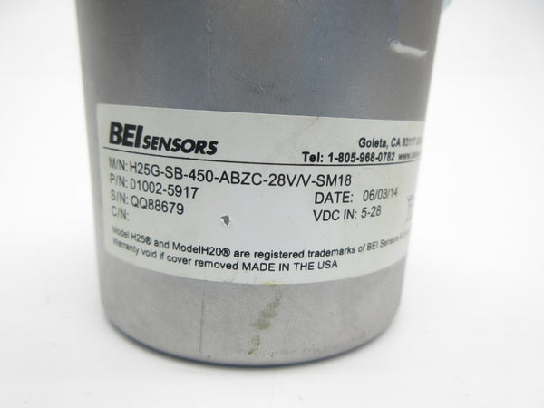 BEI H25G-SB-450-ABZC-28V/V-SM18 01002-5917 5-28VDC NSNP