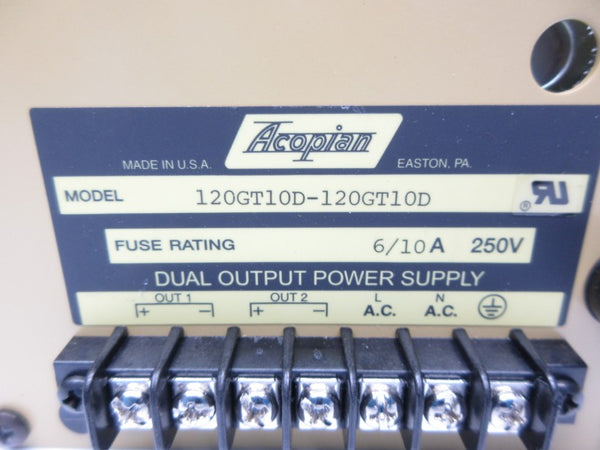 ACOPIAN 120GT10D-120GT10D 250V 6/10A NSNP