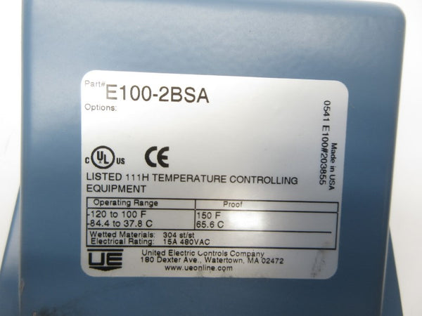 UNITED ELECTRIC E100-2BSA 480VAC 15A -120-+100'F NSNP