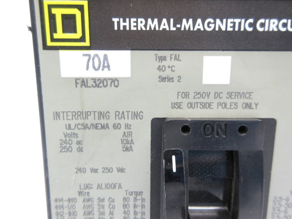 SQUARE D FAL32070 240VAC 70A NSNP
