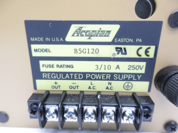 ACOPIAN B5G120 250V 3/10A NSNP