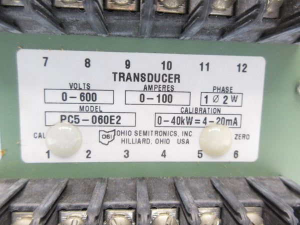 OHIO SEMITRONICS PC5-060E2 0-600V 0-100A NSNP