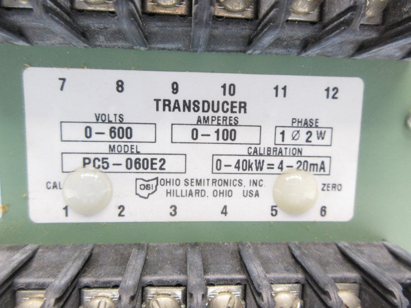 OHIO SEMITRONICS PC5-060E2 0-600V 0-100A NSNP