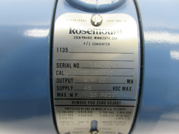 ROSEMOUNT 1135F1S1B1E5 45VDC NSNP
