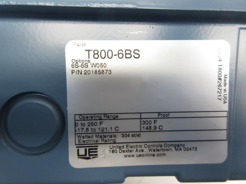 UNITED ELECTRIC T800-6BS 0-250'F NSNP