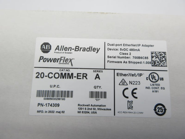ALLEN BRADLEY 20-COMM-ER SER. A F/W 1.008 NSFS