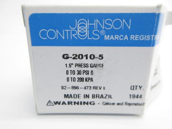 JOHNSON CONTROLS G-2010-5 0-30PSI 1.5" NSMP