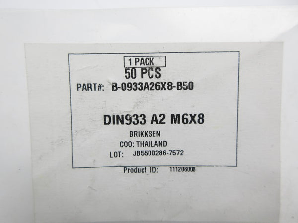 BRIKKSEN B-0933A26X8-B50 (PKG OF 50) NSMP