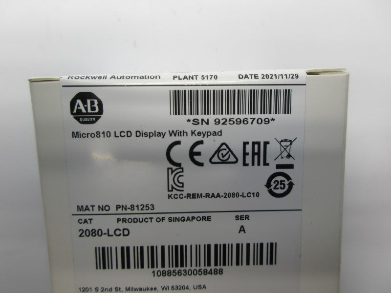 ALLEN BRADLEY 2080-LCD SER. A NSFS