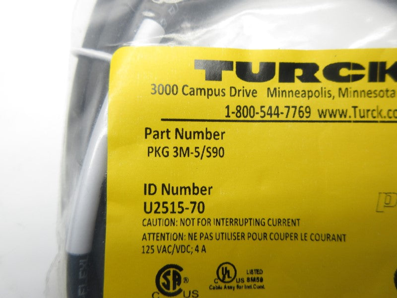 TURCK PKG3M-5/S90 U2515-70 125VAC/DC 4A NSMP