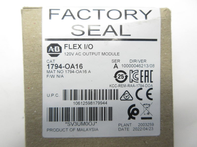 ALLEN BRADLEY 1794-OA16 SER. A 120VAC DATE: 2022 NSFS