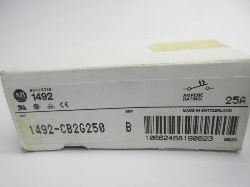 ALLEN BRADLEY 1492-CB2G250 SER. B 480VAC 25A (WH) NSMP